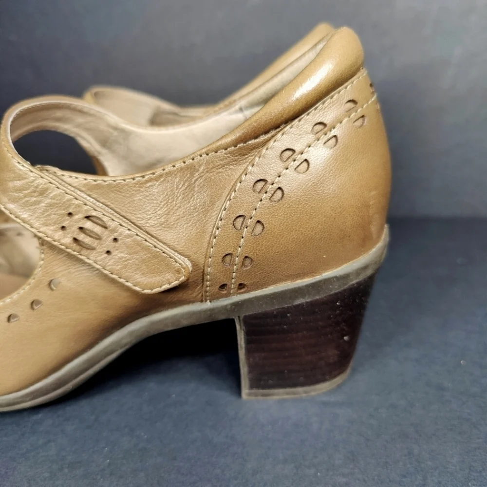 ABEO B.I.O. System Penny Walnut Mary Jane Leather Heels Women's Shoes Size 9M